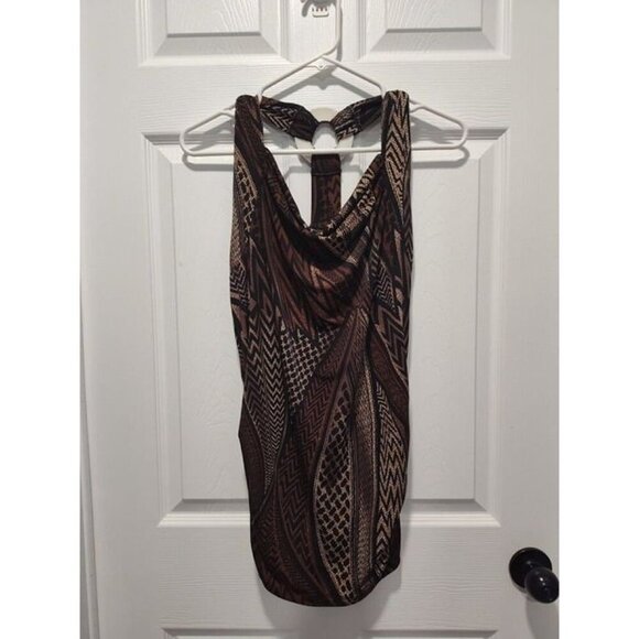 Ricki's Sz Medium‎ Snakeskin print V-Neck Sleeveless Top W/ Rucheing At Waist - Picture 1 of 12
